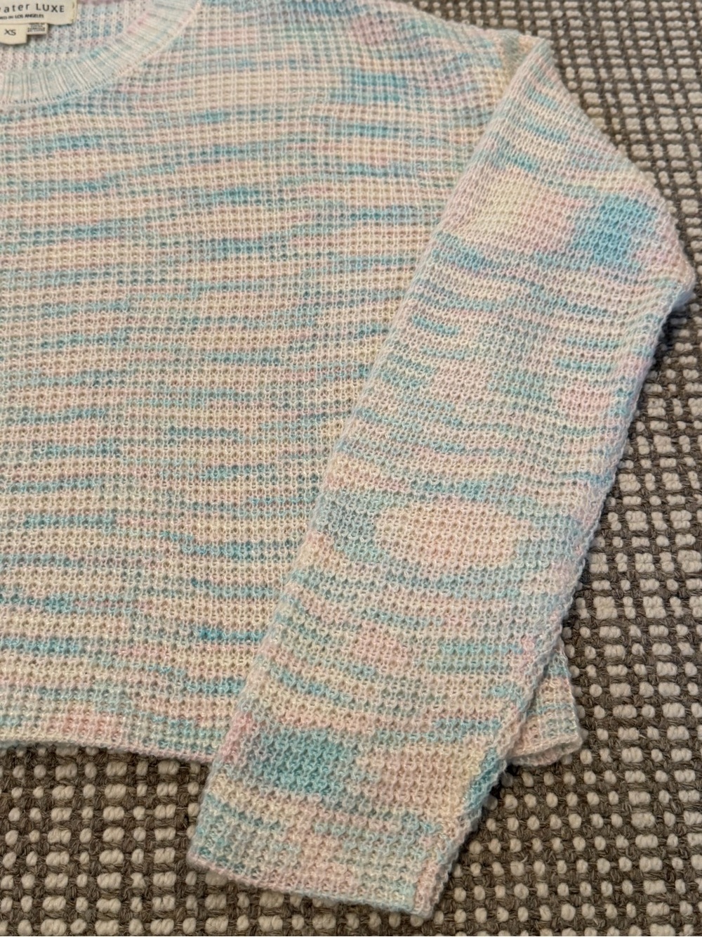 Saltwater Luxe Pastel Blue & Pink Crewneck Sweater